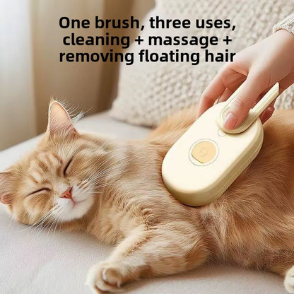 Cat Dog Pet Spray Massage Brush 3 in 1 One Button Steam Spray Folding Rotatable Floating Hair Bath Hair Removal Brush Comb