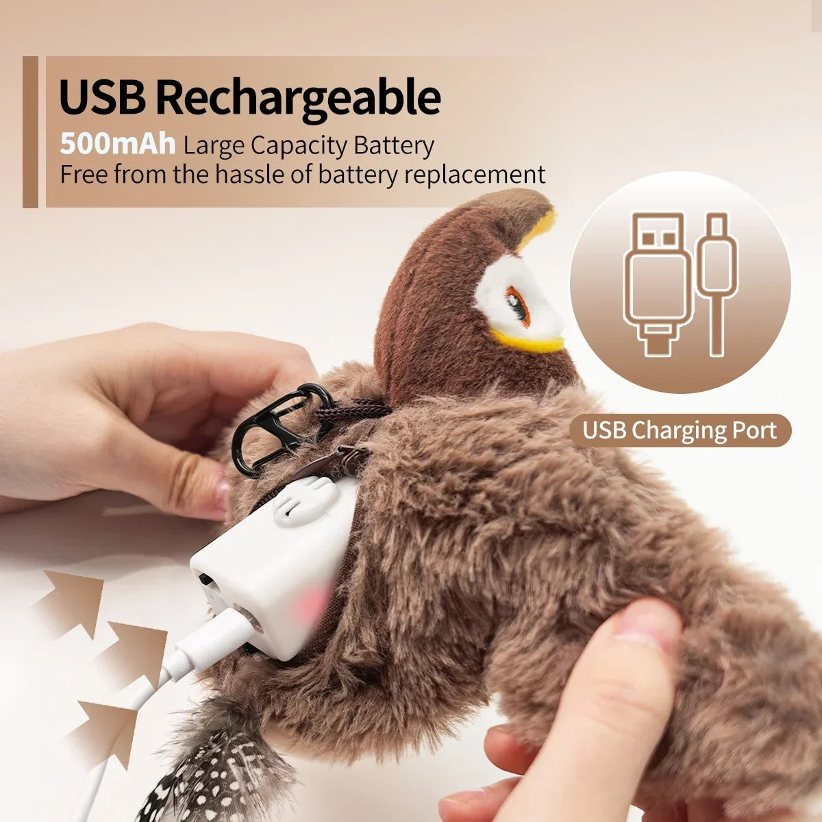 Flapping Bird Cat Toy Interactive Cat Toy Realistic Bird Sound Plush Cat Toy Catnip for Cats Kitten Toy Fun Indoor Kitten Toys